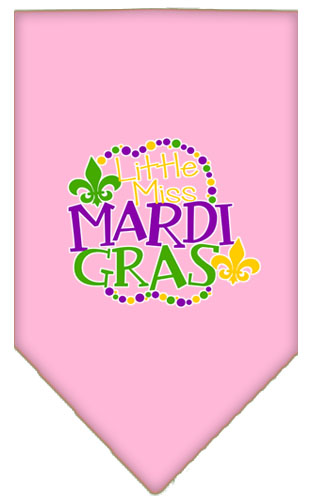 Miss Mardi Gras Screen Print Mardi Gras Bandana Light Pink Large